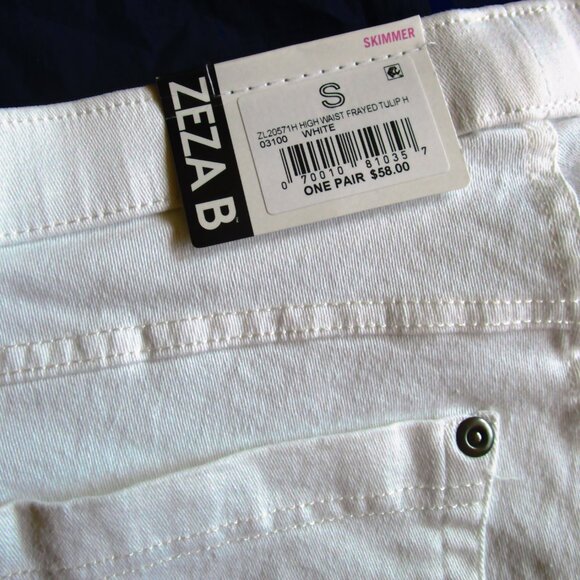 WOMEN'S WHITE JEANS-SMALL (4-6)-ZEZA B-NEW - Picture 3 of 4